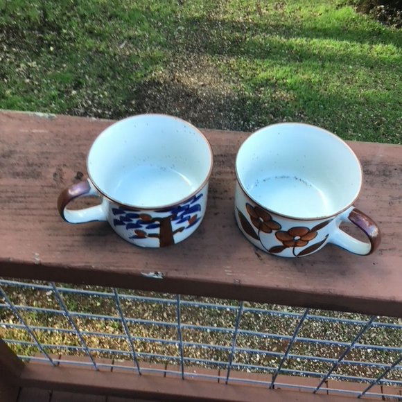 🍇🌿Two Otagari Soup Bowls /Mugs 🐷🐳 Reduced 6/30/25 MOVING - Picture 2 of 5